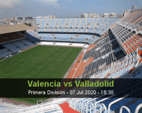 Prognóstico Valencia Real Valladolid (07 Julho 2020)