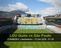 Prognóstico LDU Quito São Paulo (23 Setembro 2020)