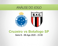 Prognóstico Cruzeiro Botafogo-SP (09 Agosto 2020)