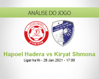 Prognóstico Hapoel Hadera Kiryat Shmona (28 Janeiro 2021)