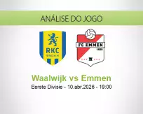 Prognóstico Waalwijk Emmen (10 April 2026)