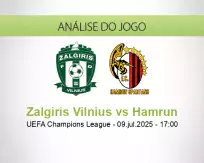Prognóstico Zalgiris Vilnius Hamrun (09 July 2025)