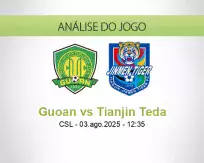 Prognóstico Guoan Tianjin Teda (03 August 2025)