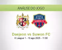 Prognóstico Daejeon Suwon FC (10 August 2025)