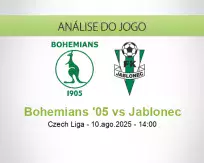 Prognóstico Bohemians '05 Jablonec (10 August 2025)