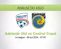 Prognóstico Adelaide Utd Central Coast (26 October 2024)