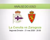 Prognóstico La Coruña Zaragoza (21 March 2026)