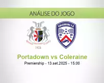 Prognóstico Portadown Coleraine (13 September 2025)