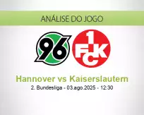 Prognóstico Hannover Kaiserslautern (03 August 2025)