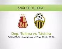 Prognóstico Dep. Tolima Táchira (27 February 2026)