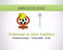 Prognóstico Cobresal Univ Católica (15 February 2026)