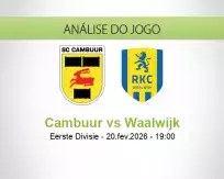 Prognóstico Cambuur Waalwijk (20 February 2026)