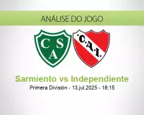 Prognóstico Sarmiento Independiente (13 July 2025)