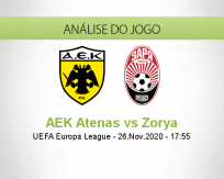 Prognóstico AEK Atenas Zorya (26 Novembro 2020)