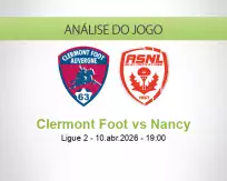 Prognóstico Clermont Foot Nancy (10 April 2026)