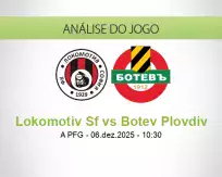 Prognóstico Lokomotiv Sf Botev Plovdiv (06 December 2025)