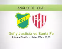 Prognóstico Def y Justicia Santa Fe (15 December 2024)