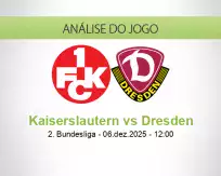 Prognóstico Kaiserslautern Dresden (06 December 2025)