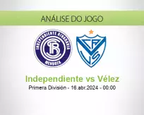 Prognóstico Independiente Vélez (16 April 2024)