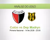 Prognóstico Colón Dep Madryn (15 February 2026)