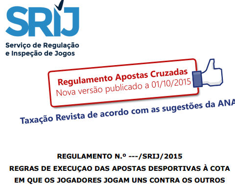 NOVA versão do regulamento de apostas cruzadas