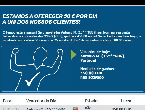 Sabes quem é o António? Diz-lhe que acabou de ganhar 450€
