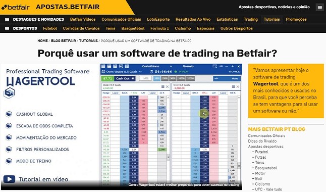 Wagertool: o software de trading recomendado pela Betfair Brasil